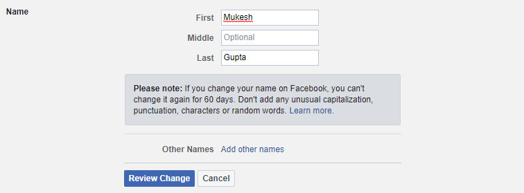 Stylish Names Facebook