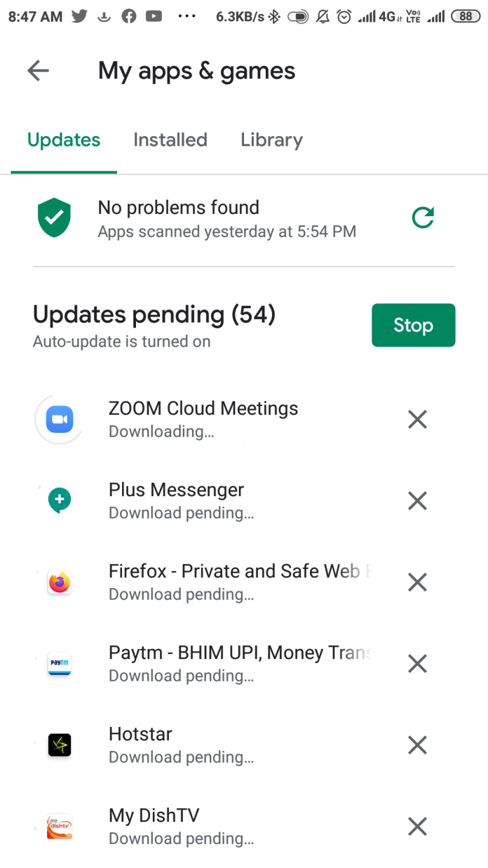 why does my play store say download pending