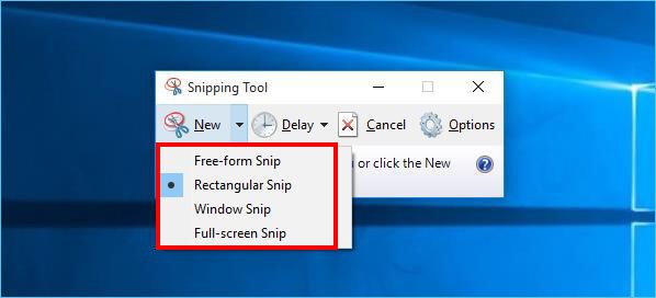 Use the preinstalled screenshot tool on Laptop