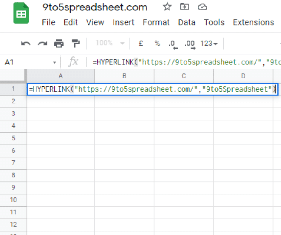 Add Hyperlinks in Google Spreadsheet Using the Hyperlink Formula
