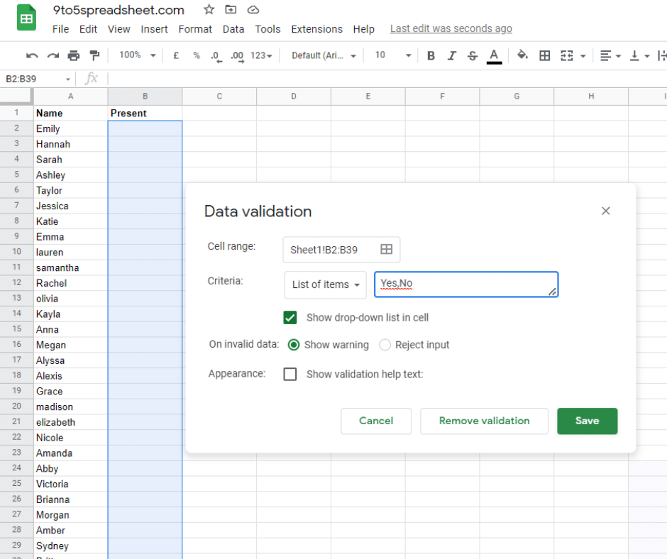 How to Create a Drop Down List in Google Sheets