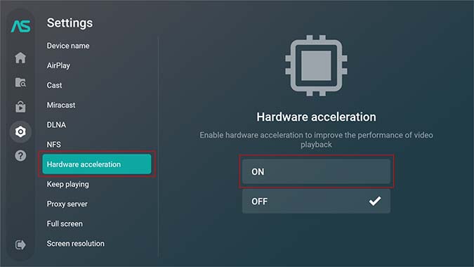 Enable Hardware Acceleration