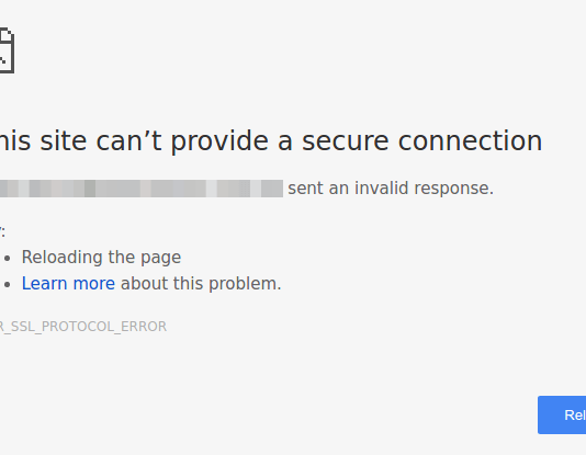Site Can’t Provide a Secure Connection