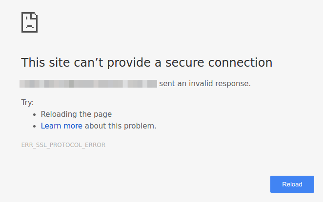 Site Can’t Provide a Secure Connection