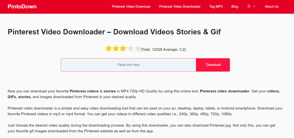 Pinterest Download Videos